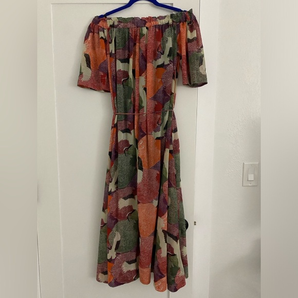 Kopal Rani Dress Pelican Chiffon with Slip - Picture 2 of 3